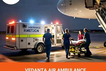 Use Top-class Vedanta Air Ambulance Service in Indore with Ventilator Setup